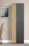 Garderobenschrank Avila in grau und Evoke Eiche Garderobe oder gro�er Schuhschrank 60 x 195 cm