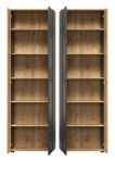 Garderobenschrank Avila in grau und Evoke Eiche Garderobe oder gro�er Schuhschrank 60 x 195 cm