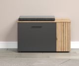Garderobe Sitzbank Avila in grau und Evoke Eiche Garderobenbank und Schuhschrank 80 cm