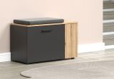 Garderobe Sitzbank Avila in grau und Evoke Eiche Garderobenbank und Schuhschrank 80 cm