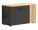Garderobe Sitzbank Avila in grau und Evoke Eiche Garderobenbank und Schuhschrank 80 cm
