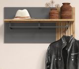 Garderobenpaneel Avila in grau und Evoke Eiche Wandgarderobe 80 x 40 cm