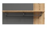 Garderobenpaneel Avila in grau und Evoke Eiche Wandgarderobe 80 x 40 cm