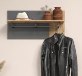 Garderobenpaneel Avila in grau und Evoke Eiche Wandgarderobe 80 x 40 cm