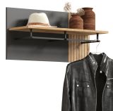 Garderobenpaneel Avila in grau und Evoke Eiche Wandgarderobe 80 x 40 cm