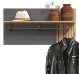 Garderobenpaneel Avila in grau und Evoke Eiche Wandgarderobe 80 x 40 cm