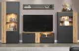 Wandboard Avila in grau und Evoke Eiche Wandregal 150 x 25 cm