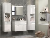 Badm�bel Set Haven in wei� Hochglanz Lack Badkombination h�ngend MIT Waschbecken 150 x 190 cm