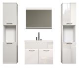 Badm�bel Set Haven in wei� Hochglanz Lack Badkombination h�ngend MIT Waschbecken 150 x 190 cm