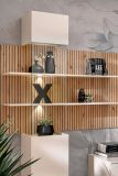 Wohnwand Laelia in Sand matt und Artisan Eiche 280 cm Schrankwand inklusive LED Beleuchtung, Push-to-Open
