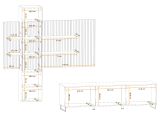 Wohnwand Laelia in Sand matt und Artisan Eiche 280 cm Schrankwand inklusive LED Beleuchtung, Push-to-Open