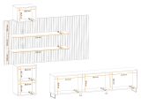 Wohnwand Laelia in Sand matt und Artisan Eiche 280 cm Schrankwand inklusive LED Beleuchtung, Push-to-Open