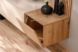Wohnwand Madina Kaschmir / Sand und Eiche Leistenoptik, Schrankwand h�ngend 180 cm mit Push-to-Open