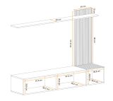 Wohnwand Madina Kaschmir / Sand und Eiche Leistenoptik, Schrankwand h�ngend 180 cm mit Push-to-Open