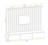 TV-Lowboard Set Pearl in grau und Artisan Eiche TV Unterteil mit Akustikpaneele 180 cm, Push-to-Open