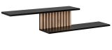 Wohnwand Morgan in schwarz und Jackson Eiche Schrankwand mit 3D-Lamellen inkl. LED