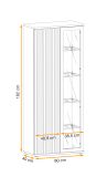 Vitrine Morgan in schwarz und Jackson Eiche Vitrinenschrank mit 3D-Lamellen inkl. LED