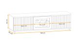 TV-Lowboard Morgan in schwarz und Jackson Eiche TV Unterteil mit 3D-Lamellen inkl. LED 163 cm