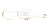 Wandboard Morgan in schwarz und Jackson Eiche Wandregal mit 3D-Lamellen 162 cm