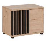 Garderobe Sitzbank Collin in Jackson Eiche und schwarz Garderobenbank mit 3-D Lamellen 60 cm