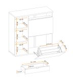 Schuhschrank Collin in Jackson Eiche und schwarz Schuhkipper mit 3-D Lamellen 90 cm