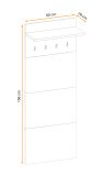 Garderobenpaneel Collin in Jackson Eiche Wandgarderobe 60 x 156 cm