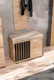 Garderobe Set 3-teilig Collin in Jackson Eiche und schwarz Garderobenkombination mit 3-D Lamellen