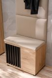 Garderobe Set 4-teilig Collin in Jackson Eiche und schwarz Garderobenkombination mit 3-D Lamellen