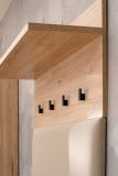 Garderobe Set 3-teilig Collin in Jackson Eiche und schwarz Garderobenkombination mit 3-D Lamellen