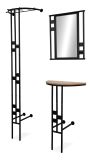 Garderobe Set 3-teilig Kilby in schwarz Metall Garderobenkombination 130 cm