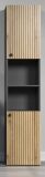 Badezimmer Hochschrank Feliz in Evoke Eiche und grau Badschrank 40 x 186 cm
