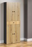 Badezimmer Hochschrank Feliz in Evoke Eiche und grau Badschrank 70 x 186 cm