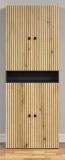 Badezimmer Hochschrank Feliz in Evoke Eiche und grau Badschrank 70 x 186 cm