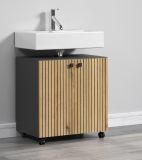 Waschbeckenunterschrank Feliz in Evoke Eiche und grau Badschrank 60 cm