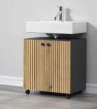 Waschbeckenunterschrank Feliz in Evoke Eiche und grau Badschrank 60 cm