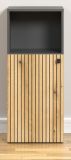 Badezimmer Kommode Feliz in Evoke Eiche und grau Badschrank 40 x 95 cm