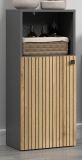 Badezimmer Kommode Feliz in Evoke Eiche und grau Badschrank 40 x 95 cm