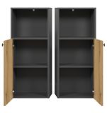 Badezimmer Kommode Feliz in Evoke Eiche und grau Badschrank 40 x 95 cm