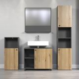 Badm�bel Set Feliz in Evoke Eiche und grau Badkombination 4-teilig 180 x 186 cm