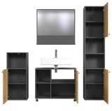 Badm�bel Set Feliz in Evoke Eiche und grau Badkombination 4-teilig 180 x 186 cm