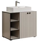 Waschtisch Set Feliz in Kaschmir Grau Komplett-Set mit Waschbecken 90 cm