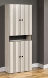 Badezimmer Hochschrank Feliz in Kaschmir Grau Leistenoptik, Badschrank 70 x 186 cm