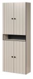 Badezimmer Hochschrank Feliz in Kaschmir Grau Leistenoptik, Badschrank 70 x 186 cm