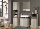Badezimmer Spiegel Feliz in Kaschmir / Grau, Wandspiegel 60 x74 cm mit Ablage