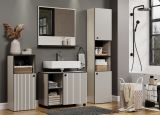 Badezimmer Spiegelschrank Feliz in Kaschmir Grau, Badschrank 3-t�rig 90 x 80 cm