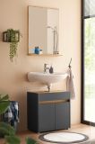 Badm�bel Set 2-teilig Center in grau matt und Wotan Eiche Badkombination 60 cm