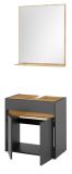 Badm�bel Set 2-teilig Center in grau matt und Wotan Eiche Badkombination 60 cm