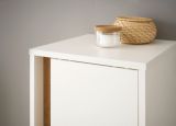 Badezimmer Midischrank Center in wei� und Wotan Eiche Badm�bel Kommode 34 x 114 cm