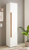 Badezimmer Hochschrank Center in wei� und Wotan Eiche Badschrank 34 x 200 cm