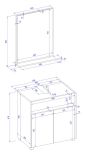 Badm�bel Set 2-teilig Center in wei� und Wotan Eiche Badkombination 60 cm